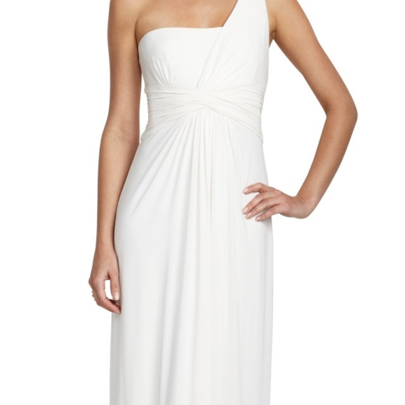 BCBG MATILDE ONE-SHOULDER DRAPED GOWN - Picture 4 of 5